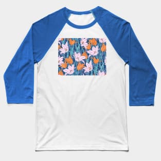 Light Pink and Orange Vibrant Tulips Baseball T-Shirt